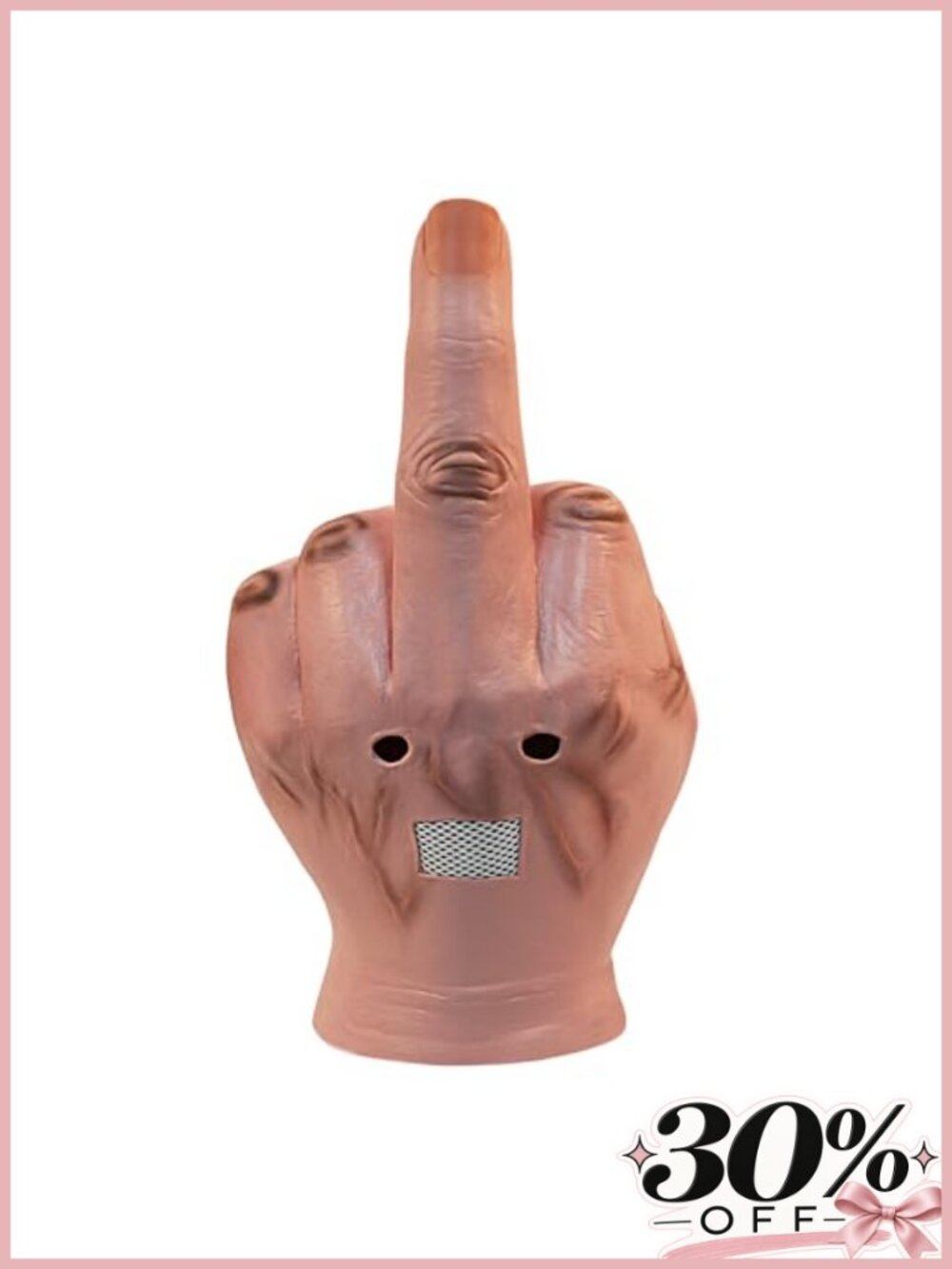 Latex Middle Finger Head Mask Funny Costume Party Prop Adult